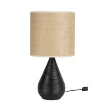 Lampe Pyla noir/naturel Ø24x46cm E14 40W - MATHIAS