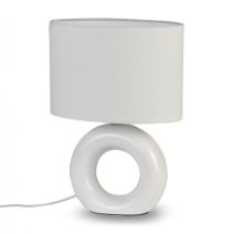 Lampe à poser Donut 20 x 26,5 cm E14 40W céramique blanc - MATHIAS