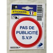 Autocollant sticker Pas de publicité SVP 8cm