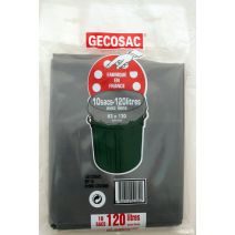 10 Sacs poubelle grande contenance/haute résistance 120L