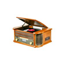 Platine vinyle façon bois verni