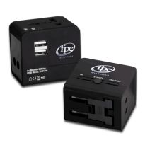 Adaptateur secteur de voyage avec 2usb