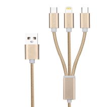 Cordon multiple lightning/micro USB/Type C - 1m - FPE