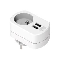 Chargeur blanc sur secteur avec 2xUSB 3,4A - FPE