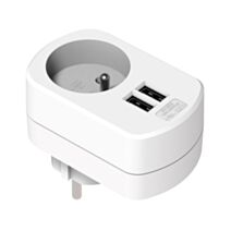 Chargeur blanc sur secteur avec 2xUSB 3,4A - FPE