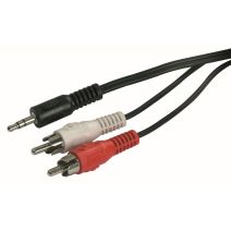 Cordon audio jack 3,5mm mâle/2 RCA mâle - 5m - FPE