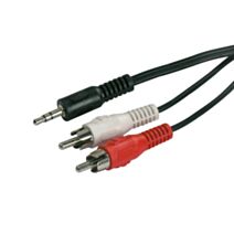 Cordon audio jack 3,5mm mâle/2 RCA mâle - 5m - FPE