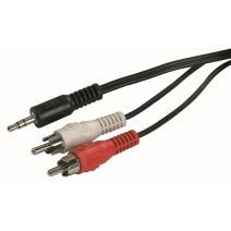 Cordon audio jack 3,5mm mâle/2 RCA mâle - 1,2m - FPE