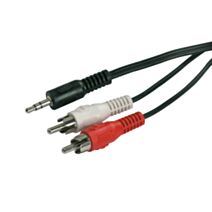 Cordon audio jack 3,5mm mâle/2 RCA mâle - 1,2m - FPE
