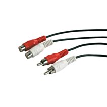 Cordon audio 2RCA mâle/2RCA femelle - 1,2m - FPE