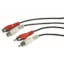Cordon audio 2RCA mâle/2RCA femelle - 1,2m - FPE