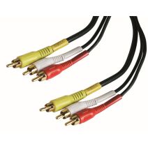 Cordon audio vidéo 3RCA mâles - 3m - FPE