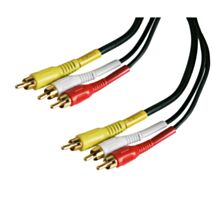 Cordon audio vidéo 3RCA mâles - 3m - FPE