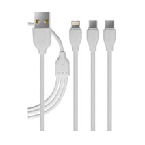 Cordon pour smartphone 3 en 1 blanc 1m - FPE