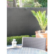 Brise vue en toile Occultant 95% 1x3m noir - IDEAL GARDEN
