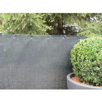 Brise vue en toile Occultant 95% 1x3m gris acier - IDEAL GARDEN