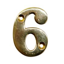 chiffre laiton poli 51 mm 6 - NOVAP