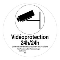 Disque diamètre 180 mm rigide "vidéoprotection 24h/24h" - NOVAP