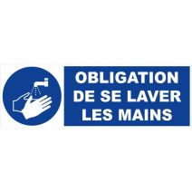 Panneau rigide Obligation de se laver les mains 450x150