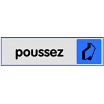 Plaquette 170x45 mm plexi couleur "poussez" - NOVAP