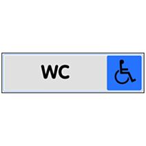 Plaquette 170x45 mm plexi couleur "wc handicapés" - NOVAP