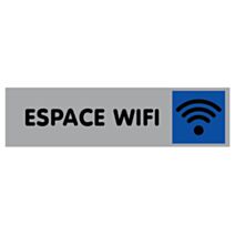 Plaquette de porte plexi couleur 170x45 mm  "ESPACE WIFI"