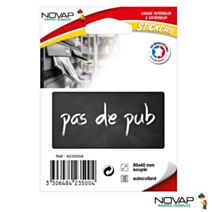 Sticker Pas de publicité modèle ardoise 8x4cm noir - NOVAP