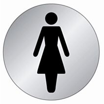 plaquette signalétique série alu brossé diamètre 75 mm femmes - NOVAP