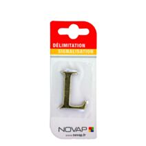 lettre autocollante en relief hauteur 40 mm coloris or l - NOVAP
