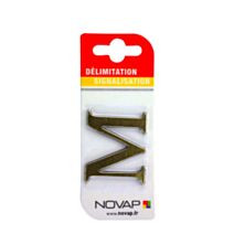 lettre autocollante en relief hauteur 40 mm coloris or m - NOVAP