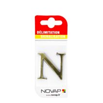 lettre autocollante en relief hauteur 40 mm coloris or n - NOVAP