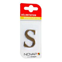 lettre autocollante en relief hauteur 40 mm coloris or s - NOVAP