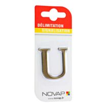 lettre autocollante en relief hauteur 40 mm coloris or u - NOVAP