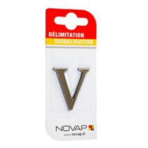 lettre autocollante en relief hauteur 40 mm coloris or v - NOVAP