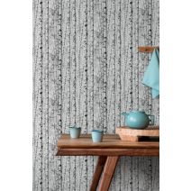 Papier vinyl lourd sur support intissé bouleau gris blanc 10,05x0,53m - LUTECE