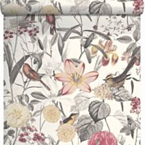 Papier Peint Vinyle Intissé Jardin Anglais 10,05x0,53m Rose - LUTECE