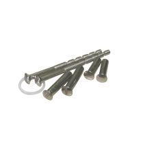 Kit 2 vis relieuses nickelé satiné+douilles aveugles