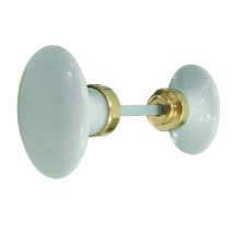 Bouton double ovale tradition blanc déco