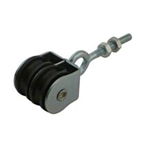 2 poulies double avec piton -galet 20mm gorge 4mm 