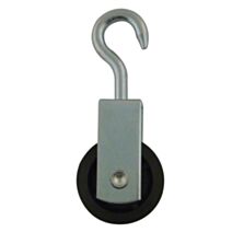 Poulie de hissage a croc. aciergalva galet polyamide ø50mm 