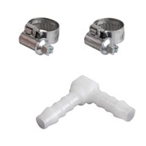 Coude plastique Ø6 mm + 2 colliers - SPID'O