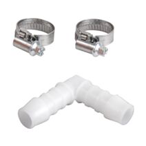 Coude plastique Ø10 mm + 2 colliers - SPID'O