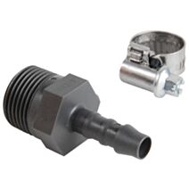 Raccord polyamide Ø6 mm 3/8'' + collier - SPID'O