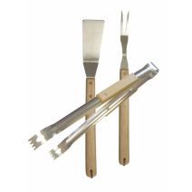 Set ustensiles barbecue inox/bois - COOK'IN GARDEN