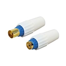 2 fiches mâle/femelle coale 9.52mm connectique or - OPTEX