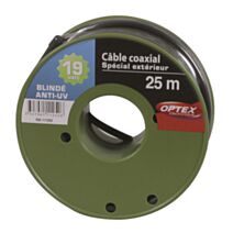 Câble coaxial noir 19VATC 25m - OPTEX