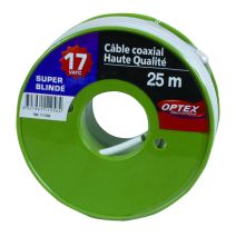 Câble coaxial blanc 17VATC 25m - OPTEX