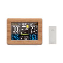 Station météo radio-controlée cadre bois et sonde extérieure - OPTEX