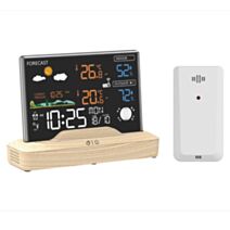 Station météo COULEUR sur socle bois