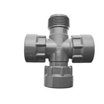 Croix PVC écrous tournants mâle 26x34 + 3 femelle 26x34 - TECHNO